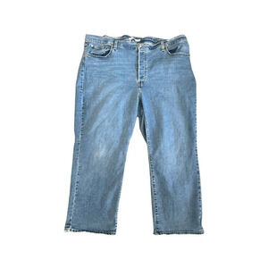 Levis Premium Womens Ribcage Straight Leg Ankle Jeans Button Fly High Waist 24W